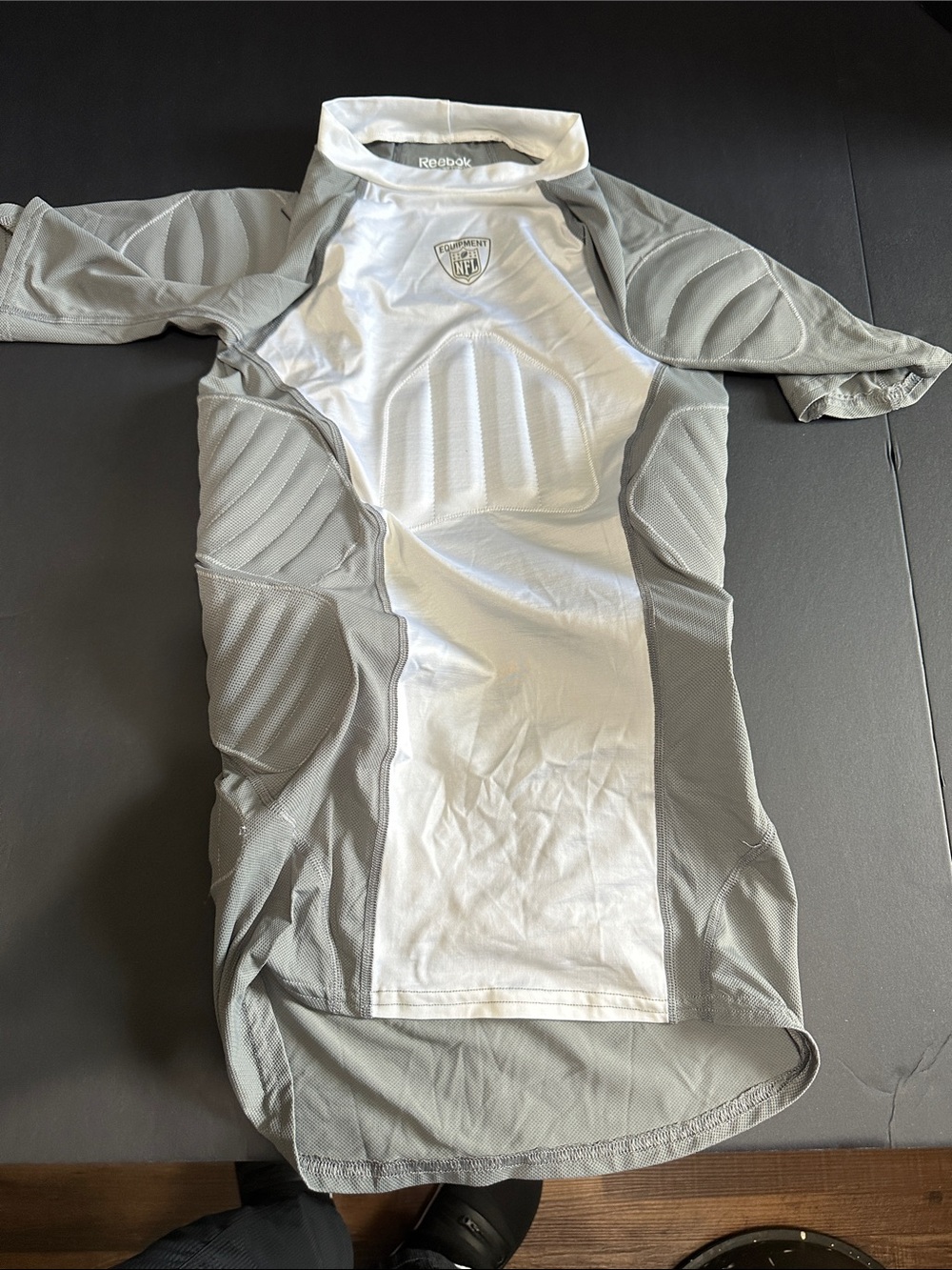 Reebok White & Gray Padded Compression Top